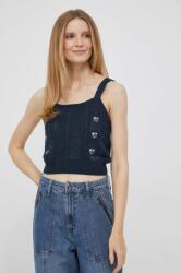 Pepe Jeans top gyapjúkeverékből Emalynn sötétkék - sötétkék L