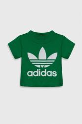 Adidas gyerek pamut póló TREFOIL TEE zöld, nyomott mintás - zöld 62