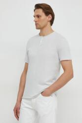 Sisley pamut póló szürke, férfi, sima - szürke L - answear - 9 990 Ft