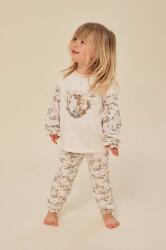 Konges Sløjd gyerek pamut pizsama bézs, mintás - bézs 2 éves