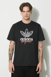 adidas Originals pamut póló fekete, férfi, nyomott mintás, IS0227 - fekete M