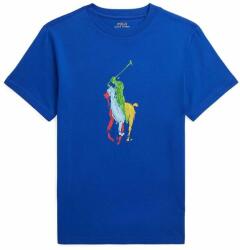 Ralph Lauren gyerek pamut póló nyomott mintás - kék 150-161 - answear - 20 990 Ft