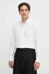 HUGO BOSS pamut ing férfi, galléros, fehér, slim - fehér 41 - answear - 27 790 Ft