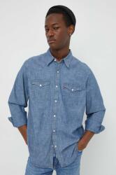 Levi's pamut ing férfi, galléros, regular - kék M - answear - 23 990 Ft