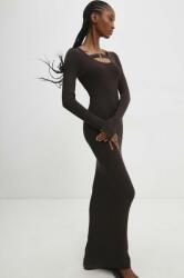 ANSWEAR ruha fekete, maxi, testhezálló - barna M/L