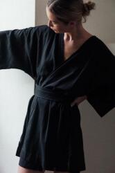 MUUV MUUV. ruha vászonkeverékből MAISON MAHALI fekete, mini, oversize - fekete L