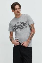Superdry pamut póló szürke, férfi, nyomott mintás - szürke M - answear - 12 990 Ft