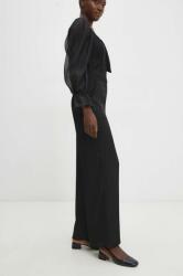 Answear Lab nadrág női, fekete, magas derekú széles - fekete M - answear - 12 585 Ft