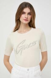 Guess t-shirt GRACE női, bézs, W4RR38 Z2NQ2 - bézs L