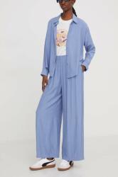 Abercrombie & Fitch nadrág női, magas derekú széles - kék XXS