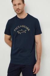 Paul&Shark pamut póló sötétkék, férfi, nyomott mintás, 24411032 - sötétkék XL