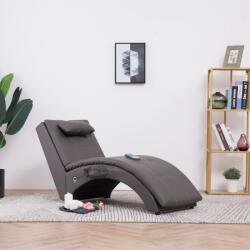 vidaXL Șezlong de masaj cu pernă, gri, piele artificială (281348) - comfy
