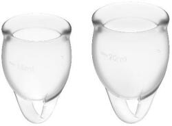 Satisfyer Set cupe menstruale, transparent - Satisfyer Feel Confident Menstrual Cups Transparent 2 buc