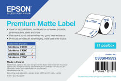 Epson prémium matt inkjet 102mm x 76mm 440 címke/tekercs (C33S045532) - bbmarket