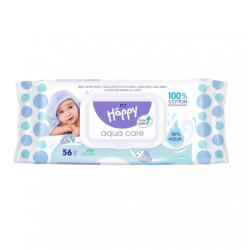 Bella Happy Aqua Care vízalapú nedves törlőkendő kupakos 56 db