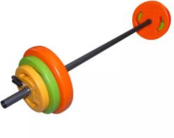 TUNTURI 20 kg-os műanyag súlyzókészlet kétkezes rúddal - fitness-index