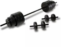 TUNTURI 50 kg-os műanyag súlyzókészlet kétkezes rúddal