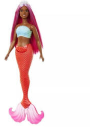 Mattel Barbie Dreamtopia: Színes hajú sellő baba narancssárga uszonnyal (HRR02 / HRR04)