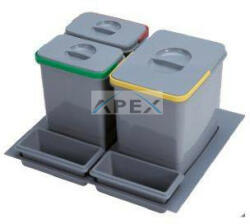EKOTECH - Beépíthető hulladékgyűjtő PRACTIKO 600 - 1x12 liter+2x5 liter + 2 tartó - webmuszaki