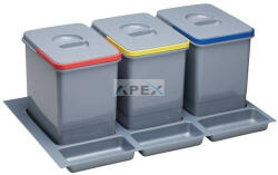 EKOTECH - Beépíthető hulladékgyűjtő PRACTIKO 900 - 3x12 liter + 3 tartó - webmuszaki