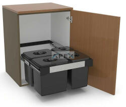 EKOTECH - Beépíthető hulladékgyűjtő FREE JAZZ 60 - 3x12 liter+1x5 liter - webmuszaki