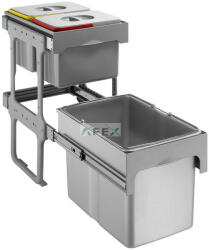 EKOTECH - Beépíthető hulladékgyűjtő TANDEM SHORT 40 - 1x34 liter + 2x12 liter - webmuszaki