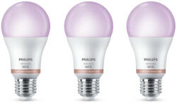 Philips okos E27 LED, 2200-6500 K, 60W izzó helyett, 3 darabos (RGBW) (929003601036)