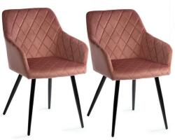 HowHomely SET 2x scaun de sufragerie RICO roz (DD0129)
