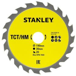 STANLEY Disc fierastrau circular TCT/HM pentru lemn 190x30mm, 20 dinti, Stanley (STA13030-XJ) - bricolaj-mag