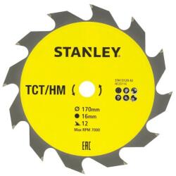 STANLEY Disc fierastrau circular TCT/HM pentru lemn 170x16mm, 12 dinti, Stanley (STA13120-XJ) - bricolaj-mag Disc de taiere