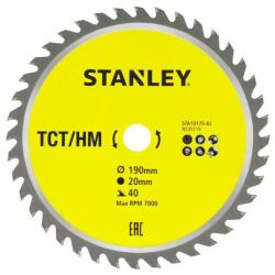 STANLEY Disc fierastrau circular TCT/HM pentru lemn 190x20mm, 40 dinti, Stanley (STA13175-XJ) - bricolaj-mag