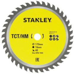 STANLEY Disc fierastrau circular TCT/HM pentru lemn 170x16mm, 40 dinti, Stanley (STA13125-XJ) - bricolaj-mag