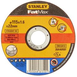 STANLEY Disc abraziv drept FatMax pentru taiere inox, diametru 115x22.2x1.6mm, Stanley (STA32647-QZ) - bricolaj-mag