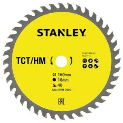 STANLEY Disc fierastrau circular TCT/HM pentru lemn 160x16mm, 40 dinti, Stanley (STA13105-XJ) - bricolaj-mag Disc de taiere