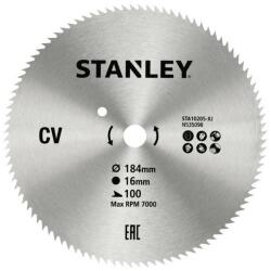 STANLEY Disc din otel pentru fierastrau circular 184x16mm, 100 dinti, Stanley (STA10205-XJ) - bricolaj-mag Disc de taiere