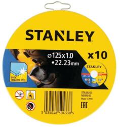 STANLEY Discuri abrazive pentru taiere inox 125x22.2x1mm, in cutie metalica, 10 bucati, Stanley (STA38257-XJ) - bricolaj-mag