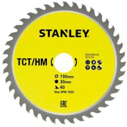 STANLEY Disc fierastrau circular TCT/HM pentru lemn 190x30mm, 40 dinti, Stanley (STA13035-XJ) - bricolaj-mag Disc de taiere