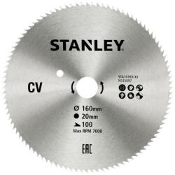 STANLEY Disc din otel pentru fierastrau circular 160x20mm, 100 dinti, Stanley (STA10165-XJ) - bricolaj-mag