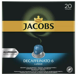 Kávékapszula JACOBS Nespresso Lungo koffeinmentes 20 kapszula/doboz