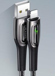 USAMS SJ469USB01 USB apa - Lightning apa Okos szövet borítású töltőkábel 1.2m - Fekete (SJ469USB01)