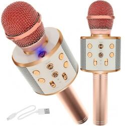 Microfon karaoke cu difuzor - roz și auriu Izoxis 22190 75844