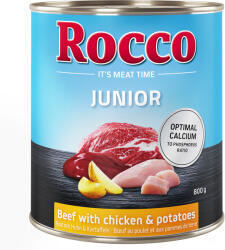 Rocco 24x800g Rocco Junior Marha, csirke & burgonya nedves kutyatáp