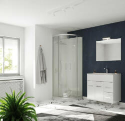 Savinidue Madrid 80cm-es két ajtós, két fiókos fürdőszobaszekrény + mosdó - smartbutor