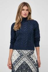 GUESS pulover din amestec de lana femei, culoarea albastru marin, cu turtleneck 9BYX-SWD0GN_59X