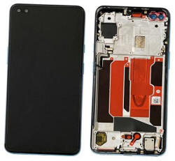  OnePlus Nord Előlap Keret+LCD Kijelző+Érintőpanel, Kék, Blue Marble (2011100197, AC2001, AC2003) Service Pack