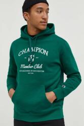 Champion bluza barbati, culoarea verde, cu glugă, cu imprimeu 9BYX-BLM0GH_79X