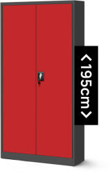 JAN NOWAK JAN H fém iratszekrény 900x1950x400, modell antracit-piros