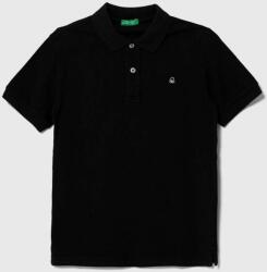 Benetton gyerek pamut póló fekete, sima - fekete 140 - answear - 8 390 Ft