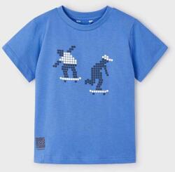 MAYORAL gyerek pamut póló QR kód a játékhoz nyomott mintás - kék 128