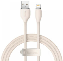 USB töltő- és adatkábel, Lightning, 120 cm, 2400 mA, gyorstöltés, Baseus Jelly Liquid Silica Gel, CAGD000004, rózsaszín